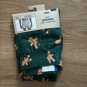 Old Navy Green Gingerbread Print Men's Boxers